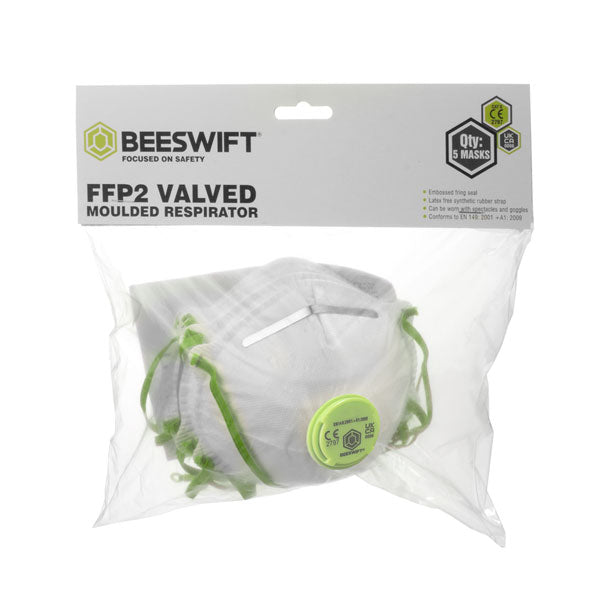 FFP2V MOULDED VALVED RESPIRATOR 5 PACK - - Customisable Respirtory Protection