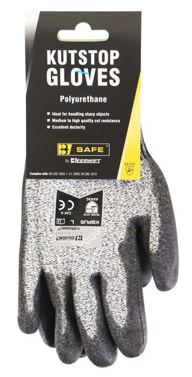 B Safe New Kutstop Polyurethane Glove - BS052 - Black - Customisable Gloves