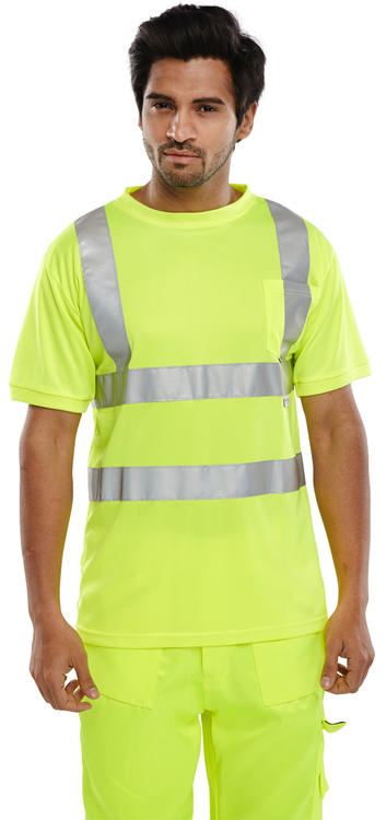 Beeswift Crew Neck Hi Vis Short Sleeve T Shirt Bscntsen - - Customisable T-Shirt