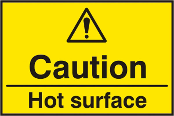 Beeswift Caution Hot Surface Sign Bss11163 N - Yellow 75X50MM - Customisable Hazard Signs