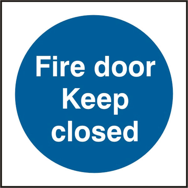 Fire Door Keep Closed Sign Bss11342 N - BSS11342N - White Blue 150X150MM - Customisable Mandatory Signs