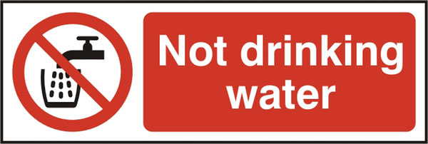 Beeswift Not Drinking Water Sign Bss11676 N - White Red 75X150MM - Customisable Prohibition Signs