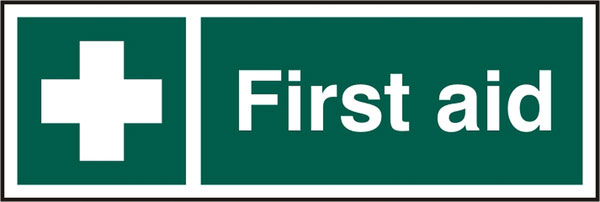 Beeswift First Aider Sign Self Adhesive Bss12050 N - Green 300X100MM - Customisable First Aid Signs