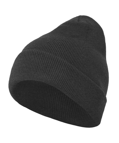 Build Your Brand BYB Heavy knit beanie BY001 - Charcoal One size - Customisable Beanies