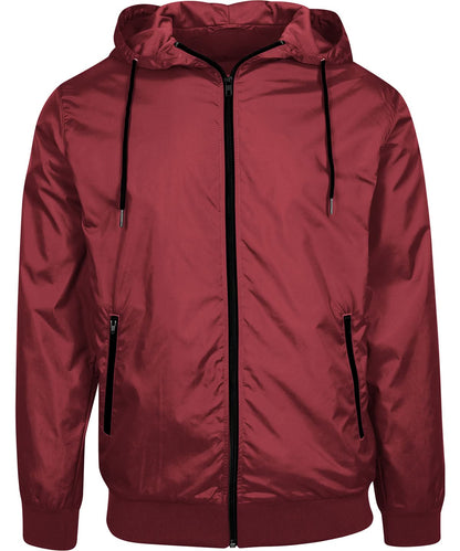 Build Your Brand BYB Wind runner BY016 - Burgundy Black - Customisable Jacket