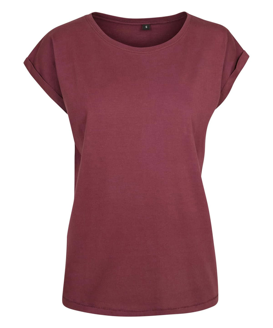 Build Your Brand BYB Womens extended shoulder tee Cherry BY021 - Cherry - Customisable T-Shirt