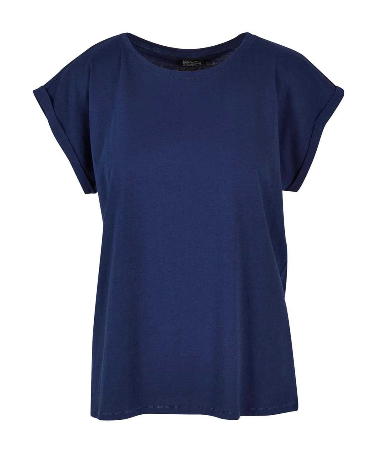 Build Your Brand BYB Womens extended shoulder tee Light Navy BY021 - Light Navy - Customisable T-Shirt