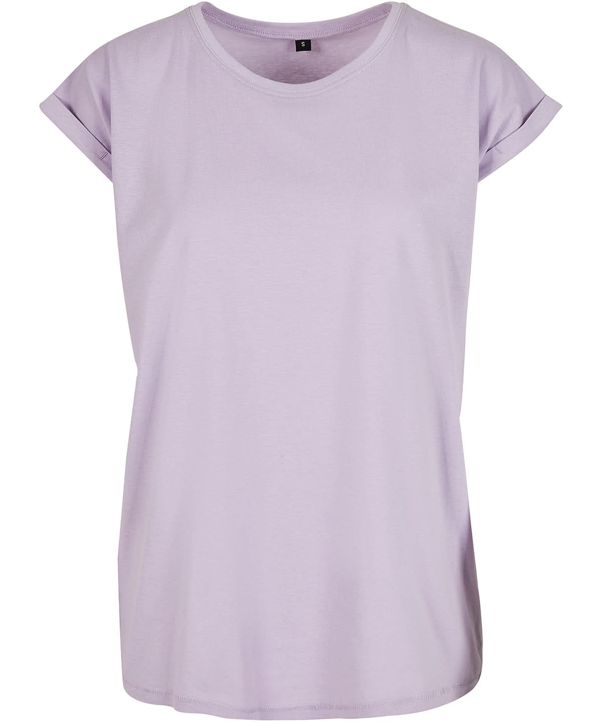 Build Your Brand BYB Womens extended shoulder tee Lilac BY021 - Lilac - Customisable T-Shirt