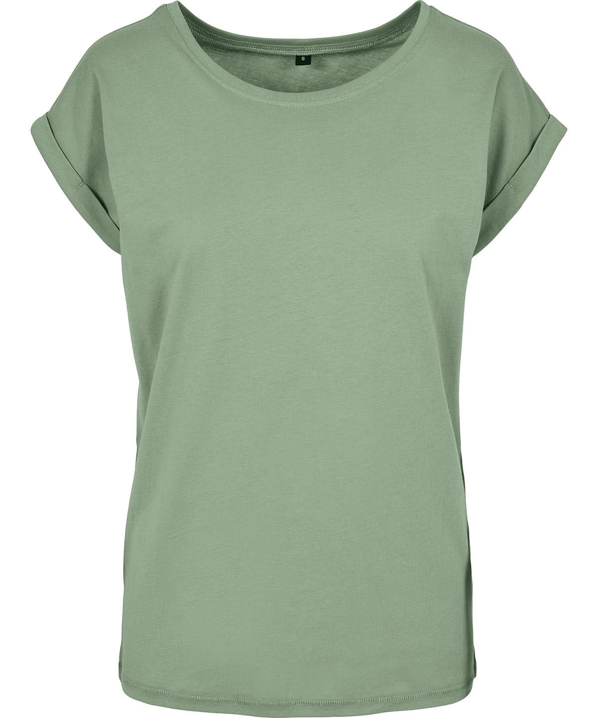 Build Your Brand BYB Womens extended shoulder tee Magic Salvia BY021 - Magic Salvia - Customisable T-Shirt