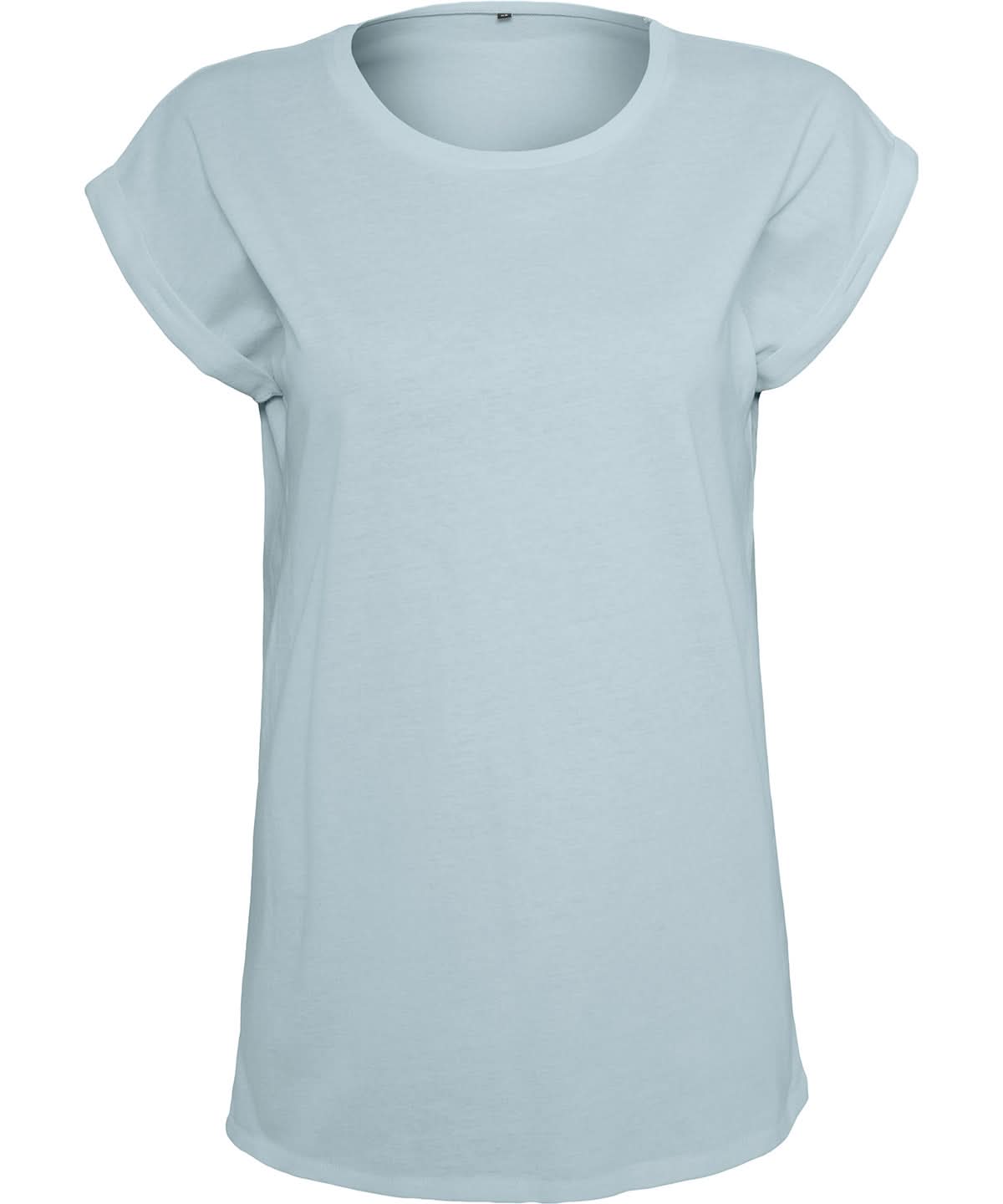 Build Your Brand BYB Womens extended shoulder tee Powder Blue BY021 - Powder Blue - Customisable T-Shirt