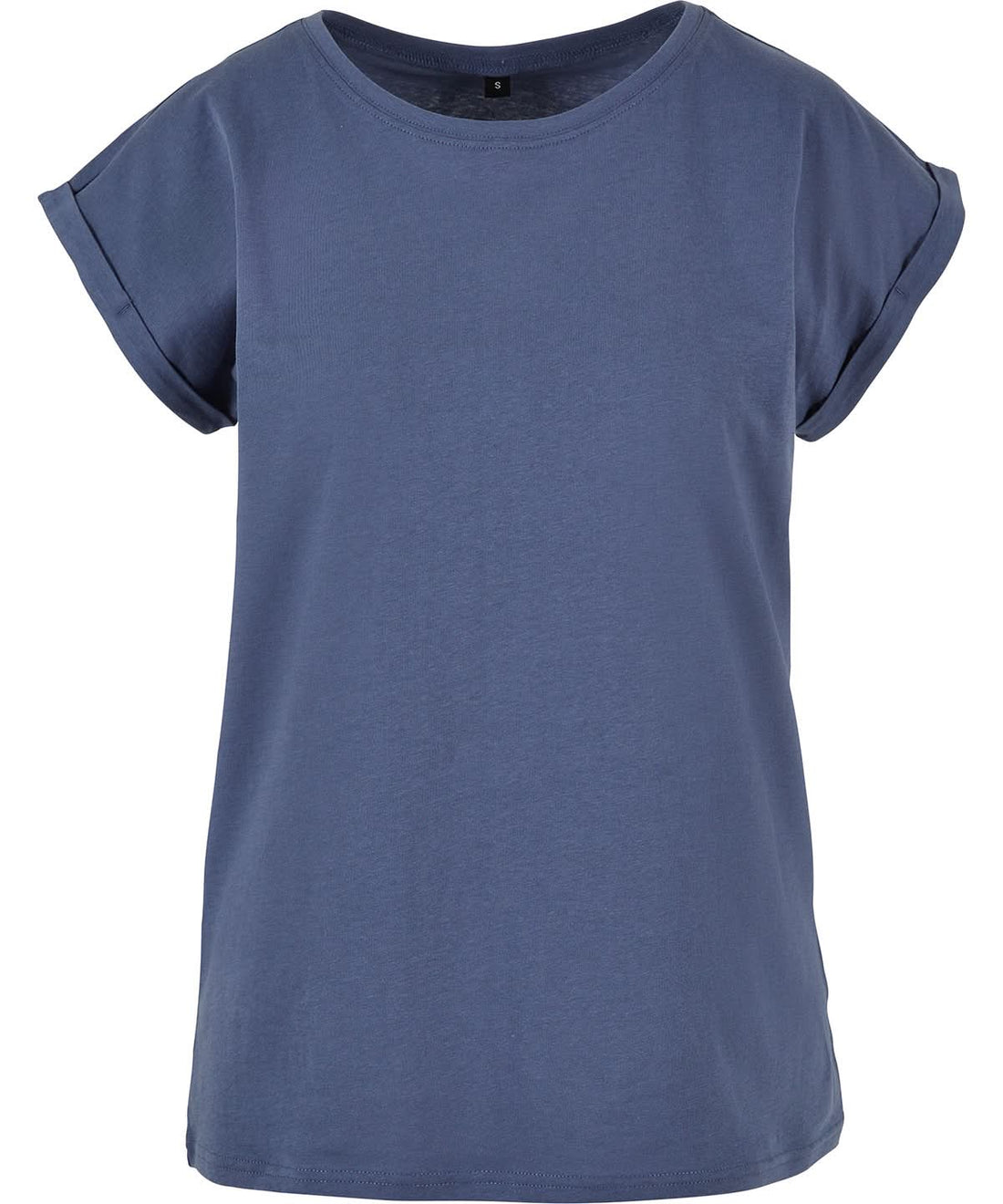 Build Your Brand BYB Womens extended shoulder tee Vintage Blue BY021 - Vintage Blue - Customisable T-Shirt