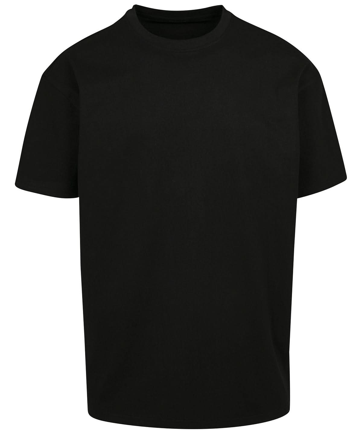 Build Your Brand BYB Heavy oversized tee Black BY102 - Black - Customisable T-Shirt
