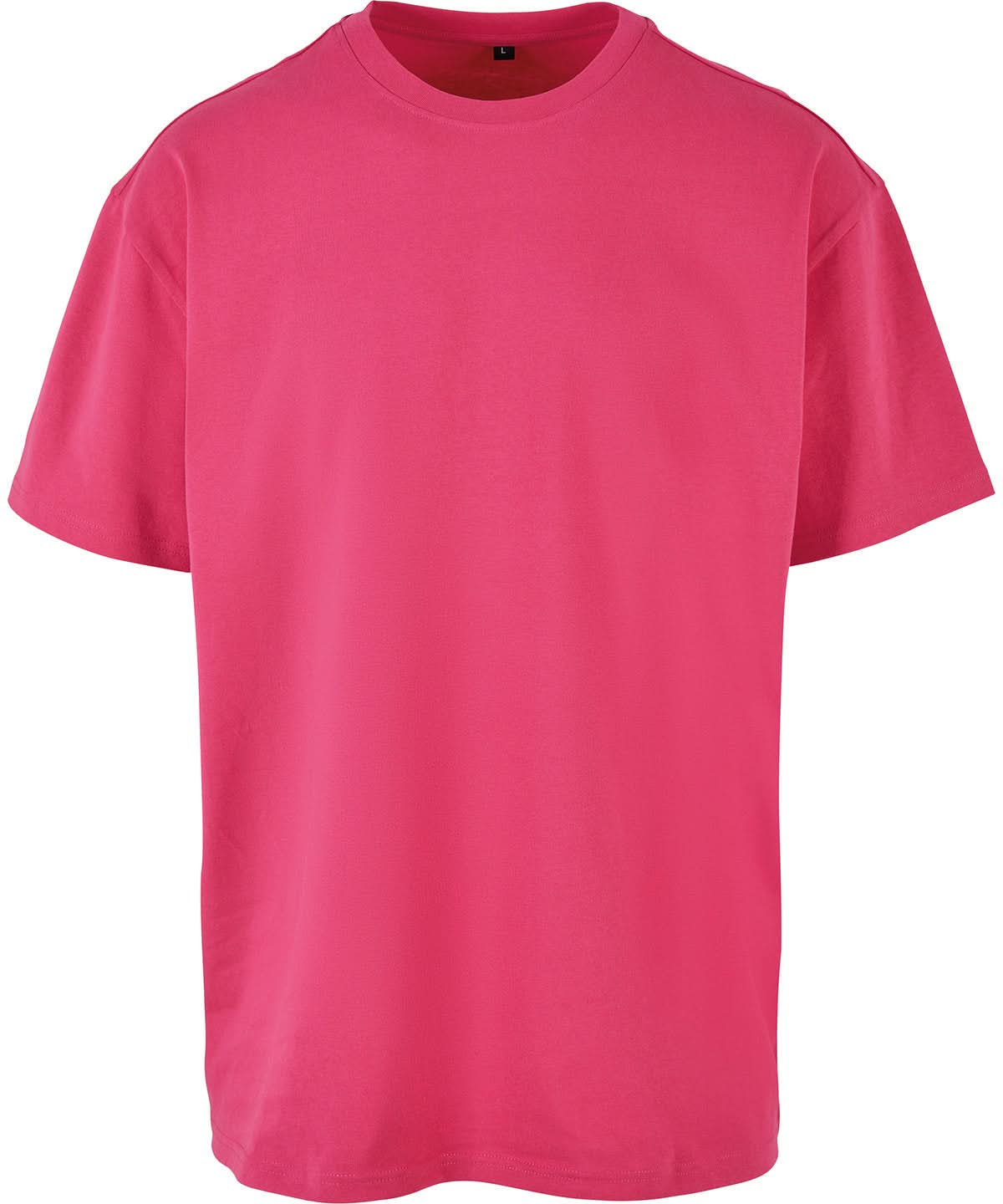 Build Your Brand BYB Heavy oversized tee Hibiskus Pink BY102 - Hibiskus Pink - Customisable T-Shirt