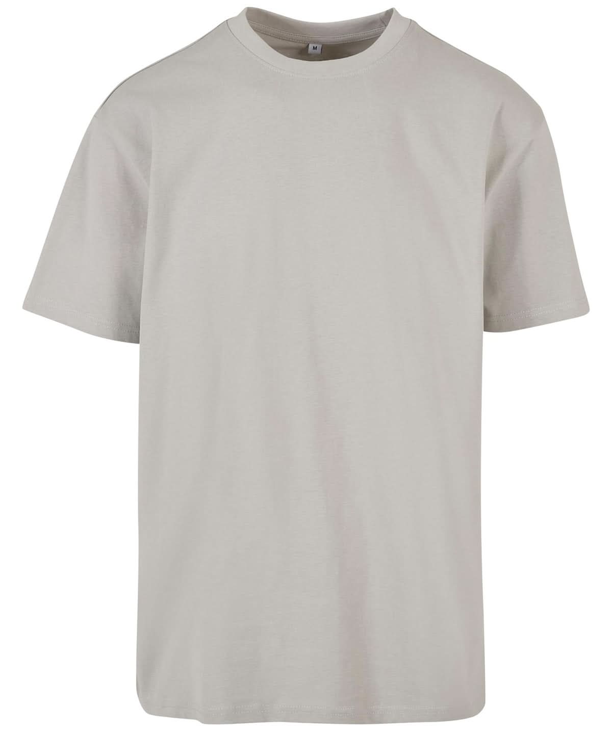 Build Your Brand BYB Heavy oversized tee Light Grey BY102 - Light Grey - Customisable T-Shirt
