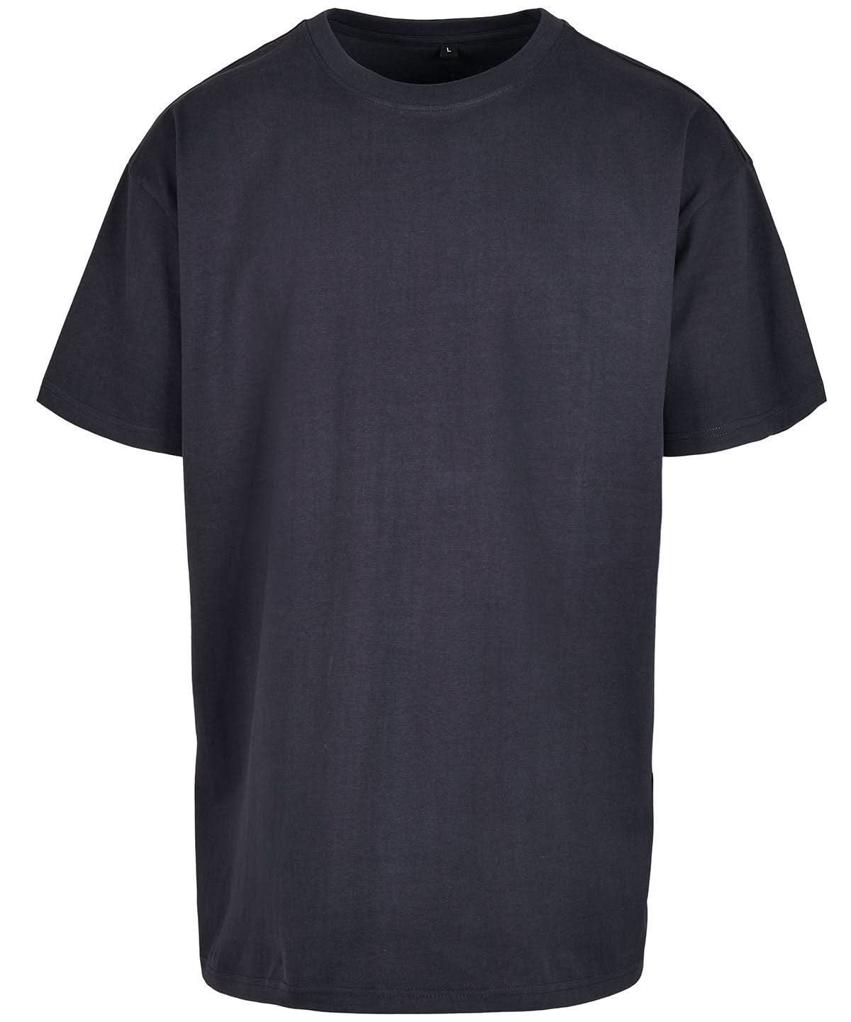 Build Your Brand BYB Heavy oversized tee Navy BY102 - Navy - Customisable T-Shirt