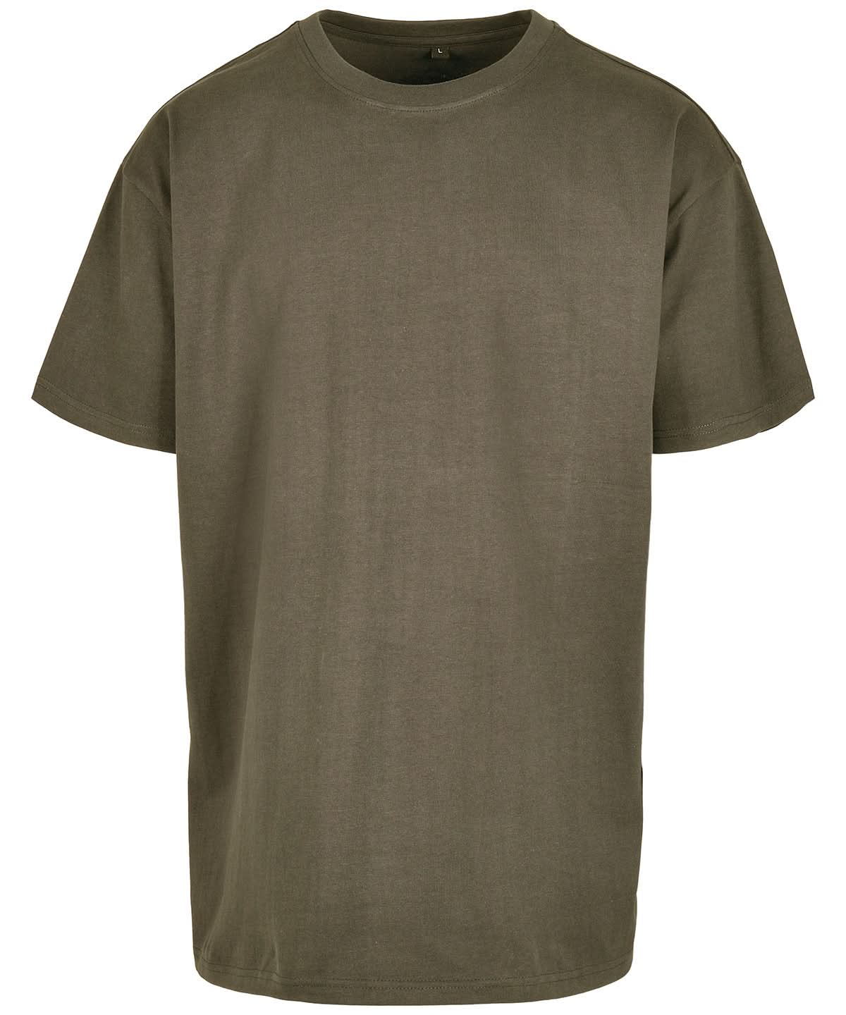 Build Your Brand BYB Heavy oversized tee Olive BY102 - Olive - Customisable T-Shirt