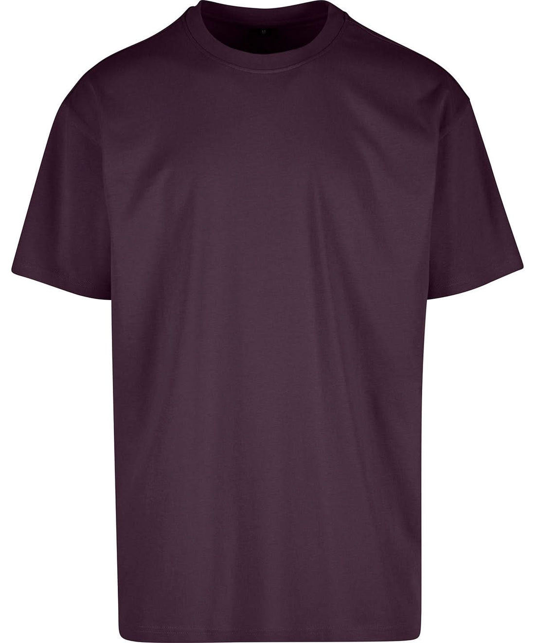 Build Your Brand BYB Heavy oversized tee Plum Purple BY102 - Plum Purple - Customisable T-Shirt