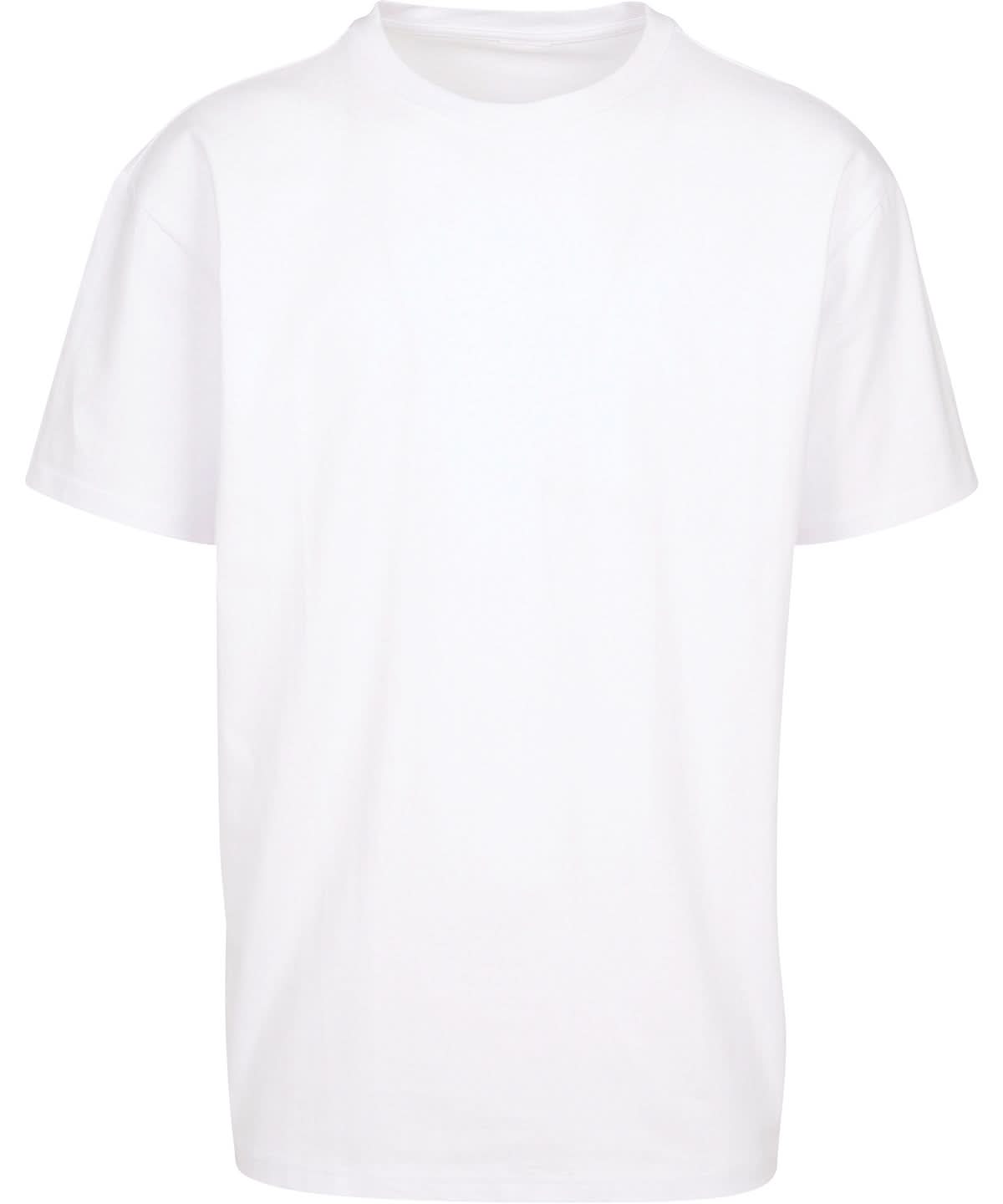 Build Your Brand BYB Heavy oversized tee White BY102 - White - Customisable T-Shirt