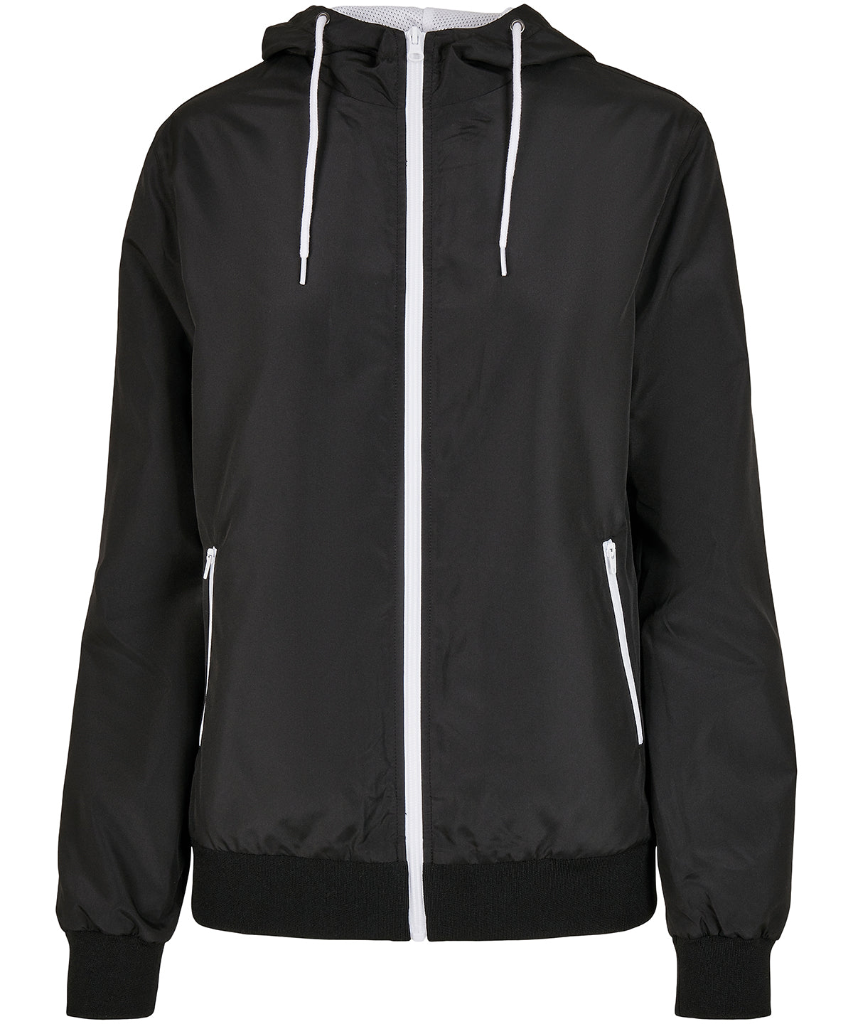Women's recycled windrunner - BY147 - Black White - Customisable Jackets