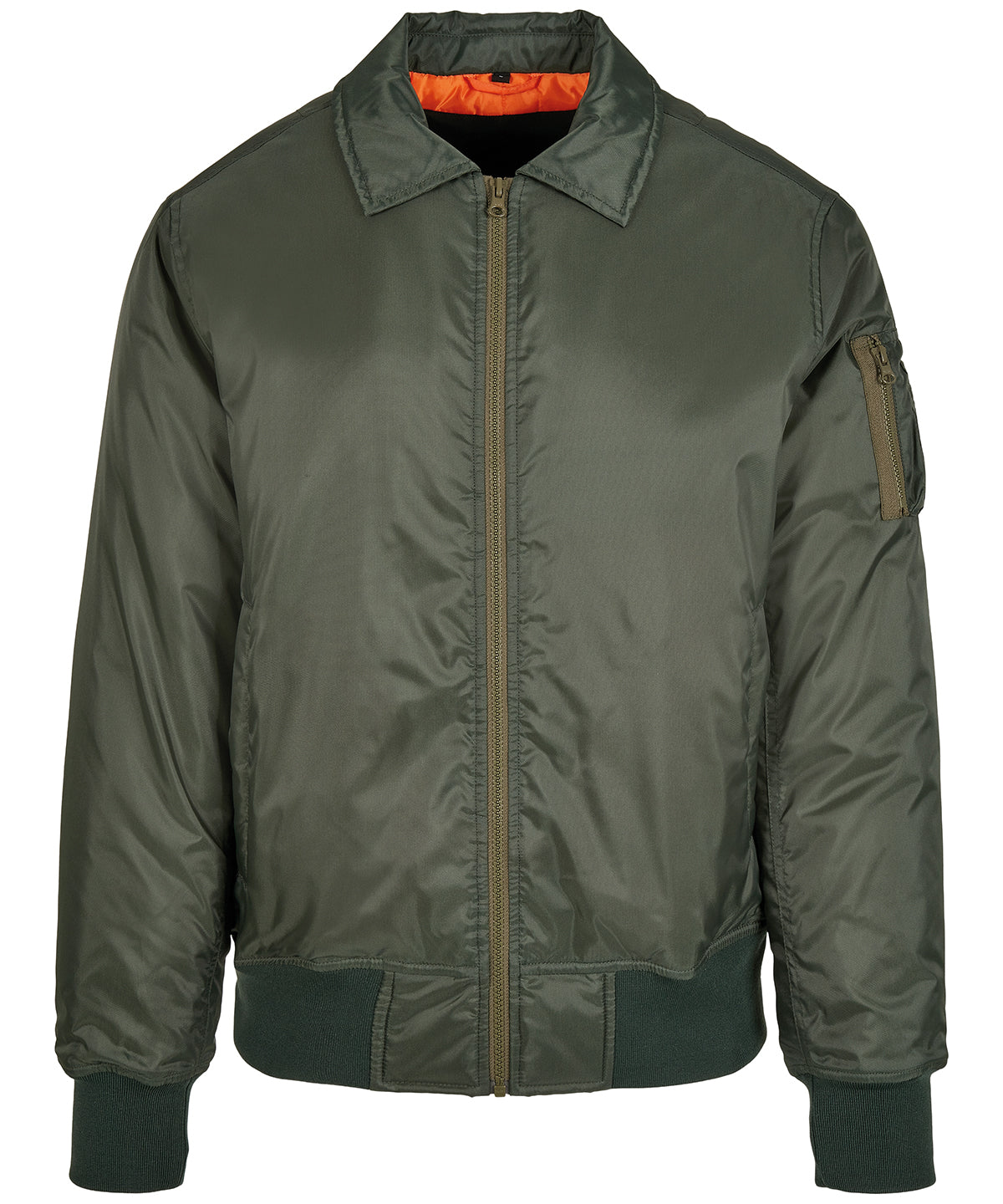 Collar bomber jacket - BY157 - Dark Olive - Customisable Jackets