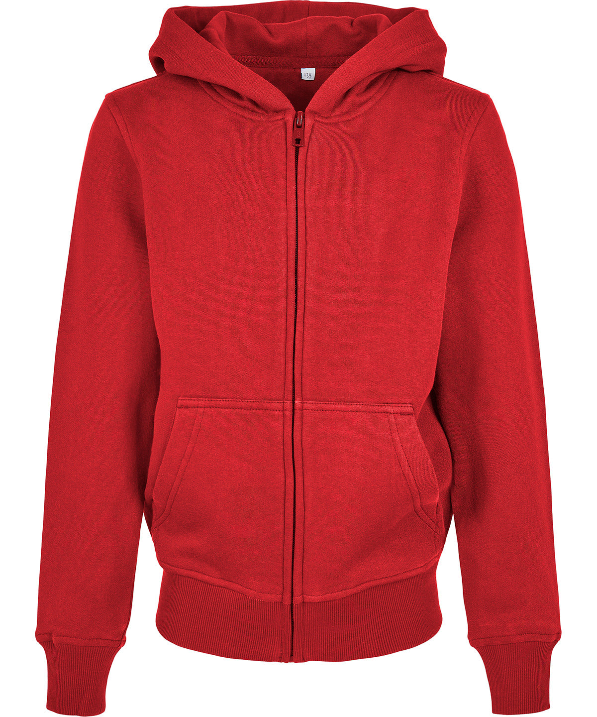 Organic kids basic zip hoodie - BY188 - City Red - Customisable Hoodies
