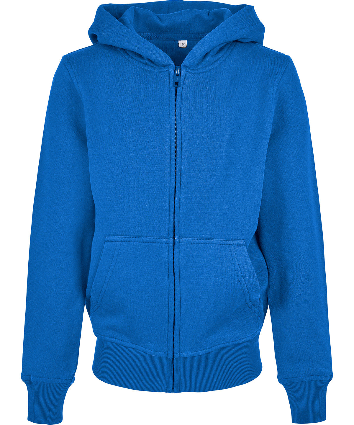 Organic kids basic zip hoodie - BY188 - Intense Blue - Customisable Hoodies