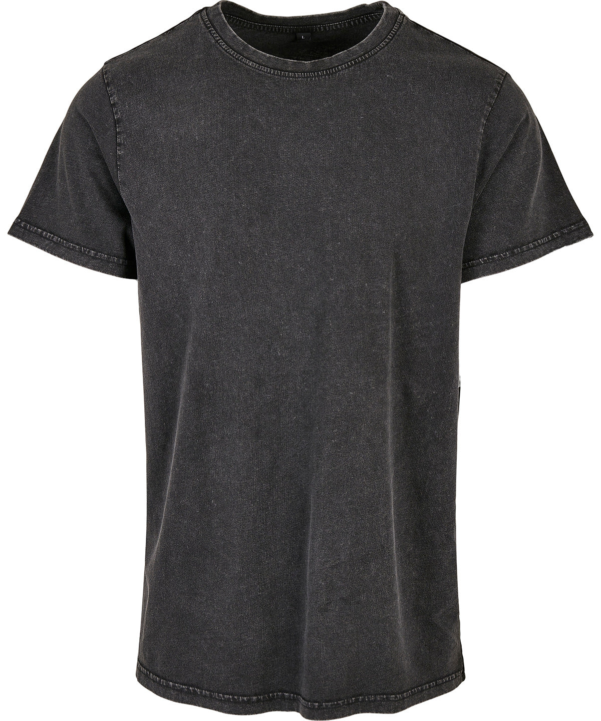 Acid washed round neck tee - BY190 - Black - Customisable T-Shirts