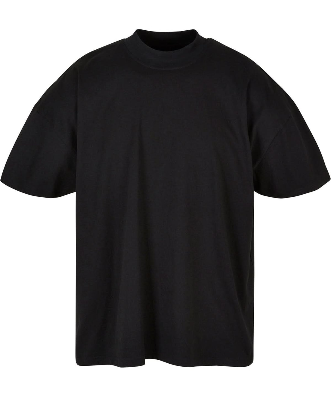 Build Your Brand BYB Oversized mock neck tee BY230 - Black - Customisable T-Shirt