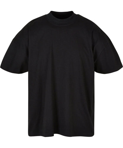 Build Your Brand BYB Oversized mock neck tee BY230 - Black - Customisable T-Shirt