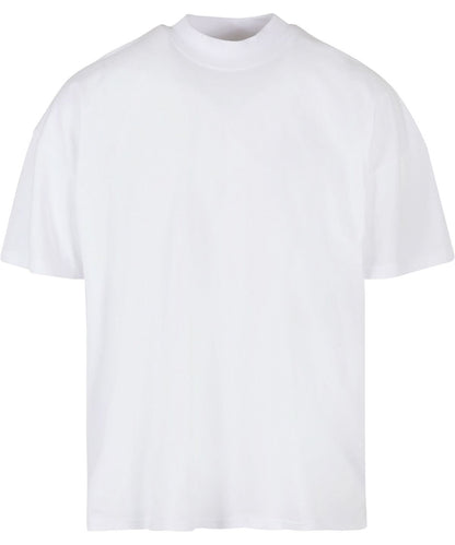 Build Your Brand BYB Oversized mock neck tee BY230 - White - Customisable T-Shirt