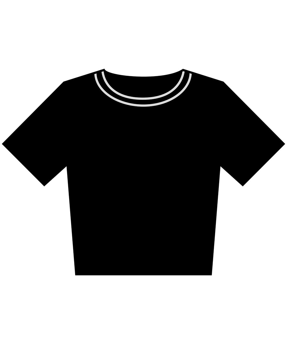 Build Your Brand BYB Womens vintage cropped tee BY305 - Black - Customisable T-Shirt
