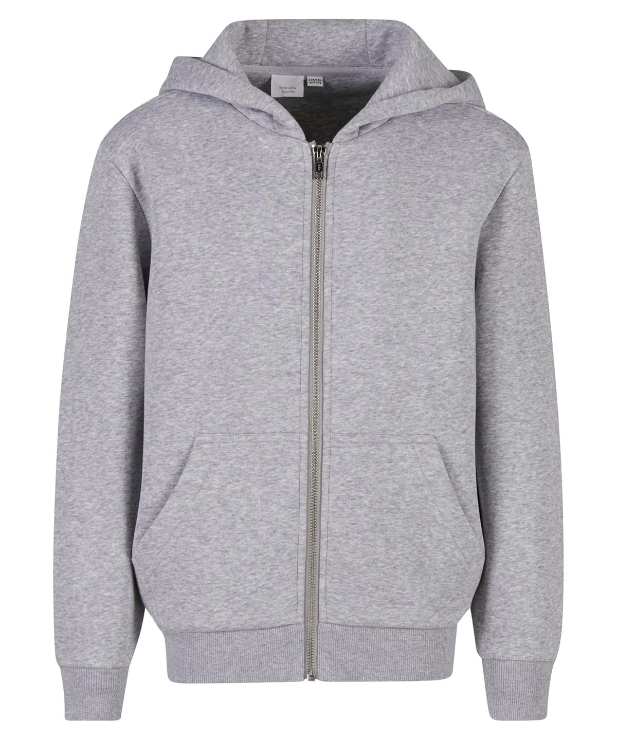 Kids fluffy zip hoodie - BY316 - Heather Grey - Customisable Hoodies