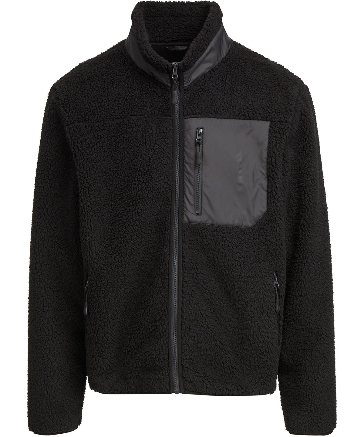 Bonded sherpa jacket - BY406 - Black - Customisable Fleece
