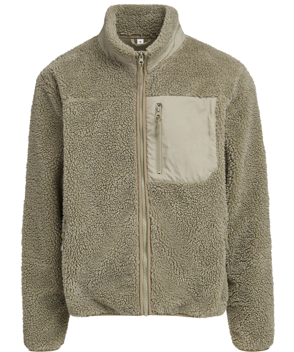 Bonded sherpa jacket - BY406 - Pale Olive - Customisable Fleece