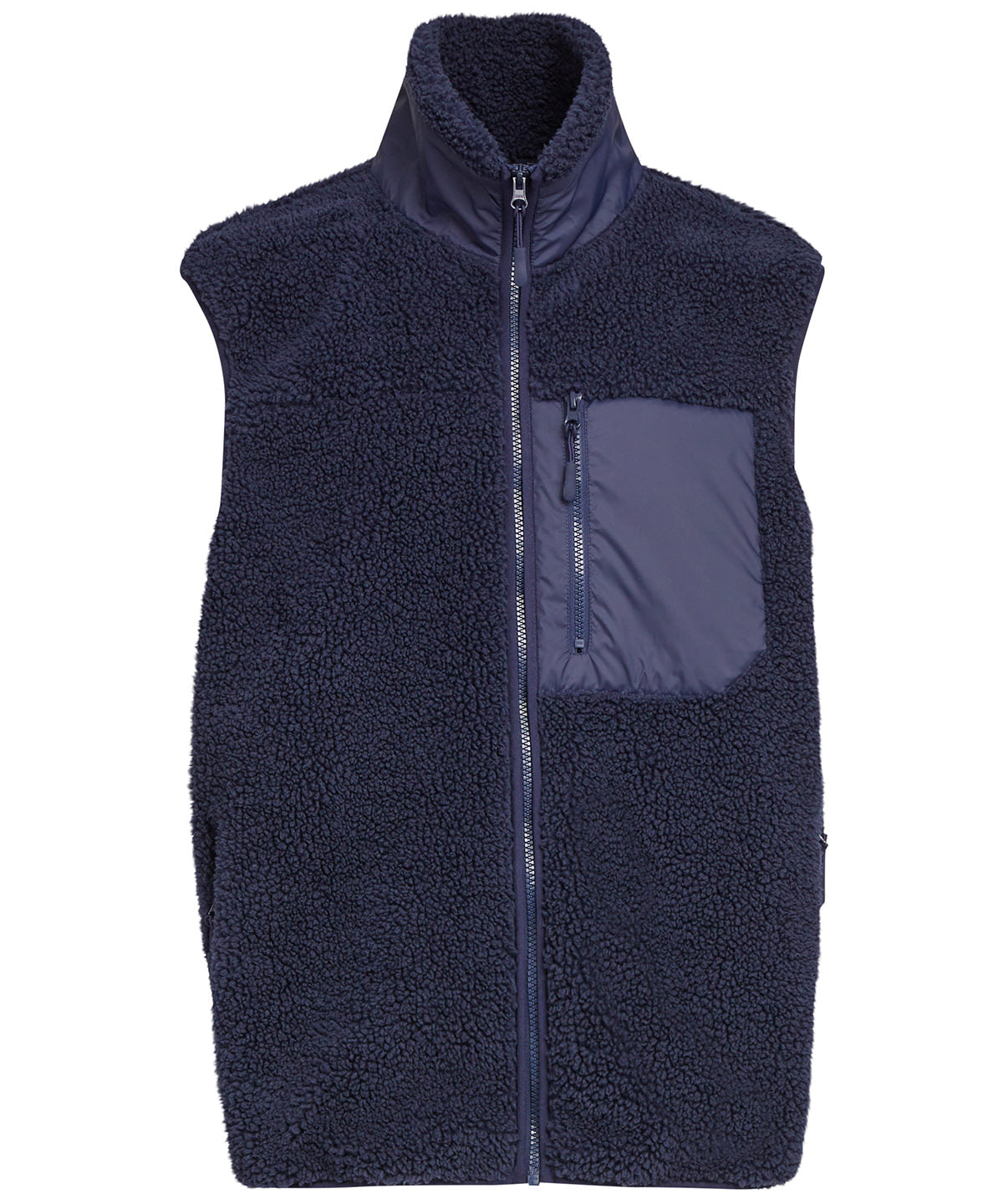Bonded sherpa vest - BY407 - Navy - Customisable Gilets &amp; Body Warmers