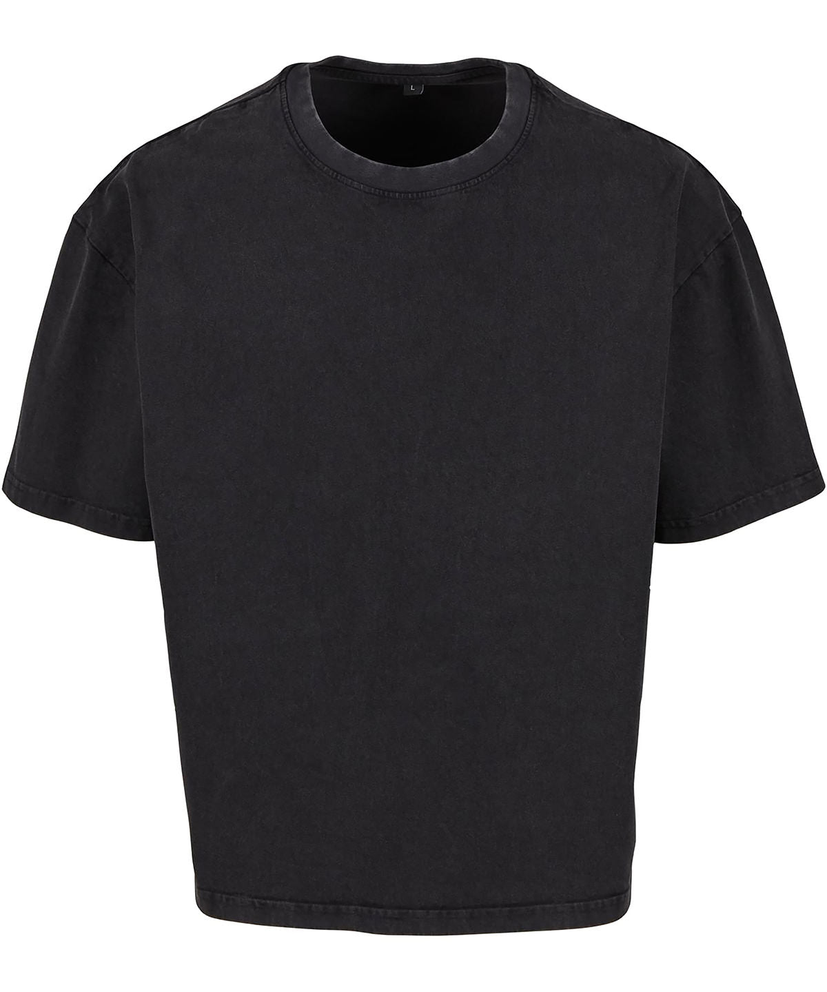 Vintage cropped heavy oversized tee - BY435 - Black - Customisable T-Shirts