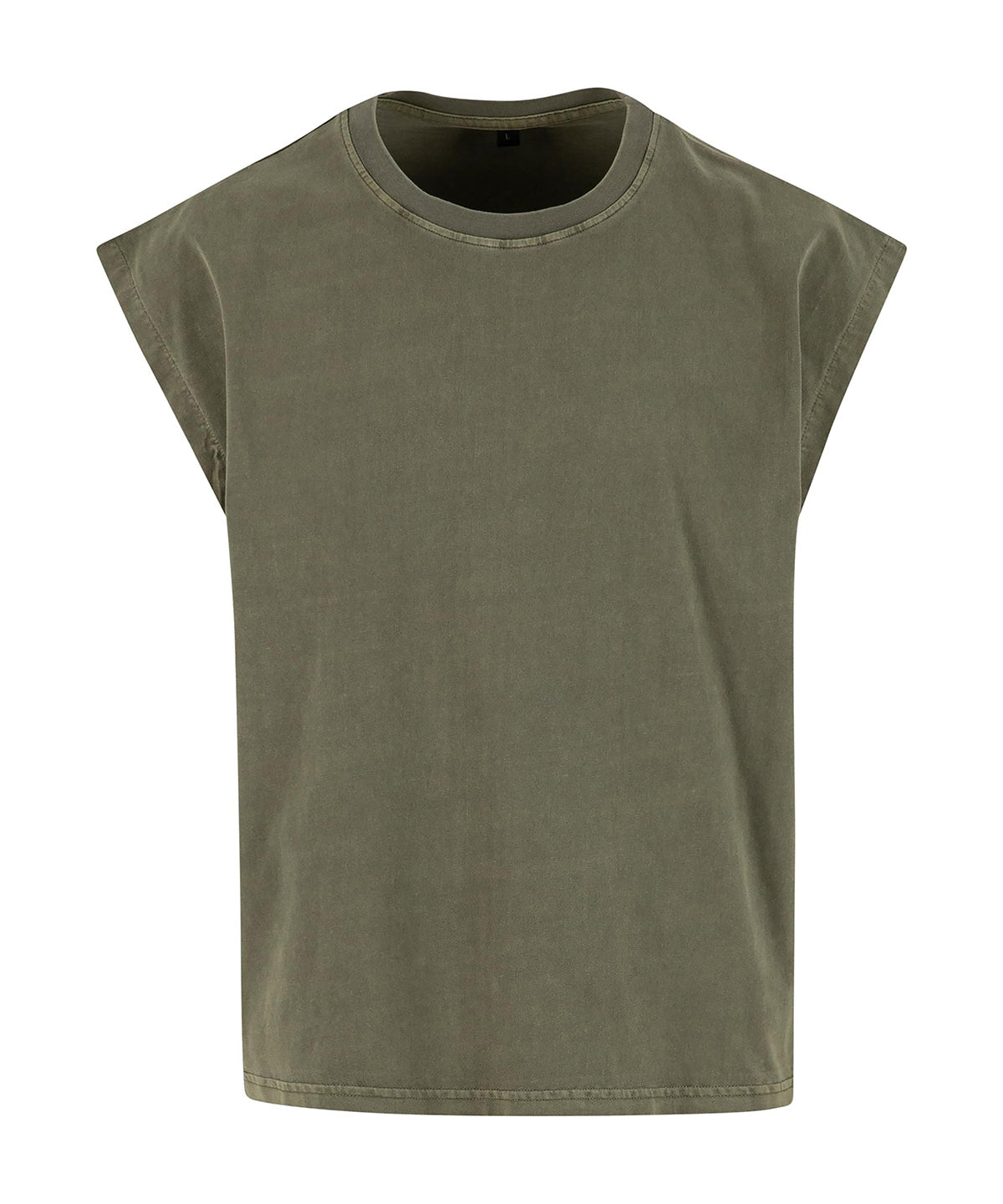 Vintage cropped heavy sleeveless tee - BY436 - Warm Khaki - Customisable T-Shirts