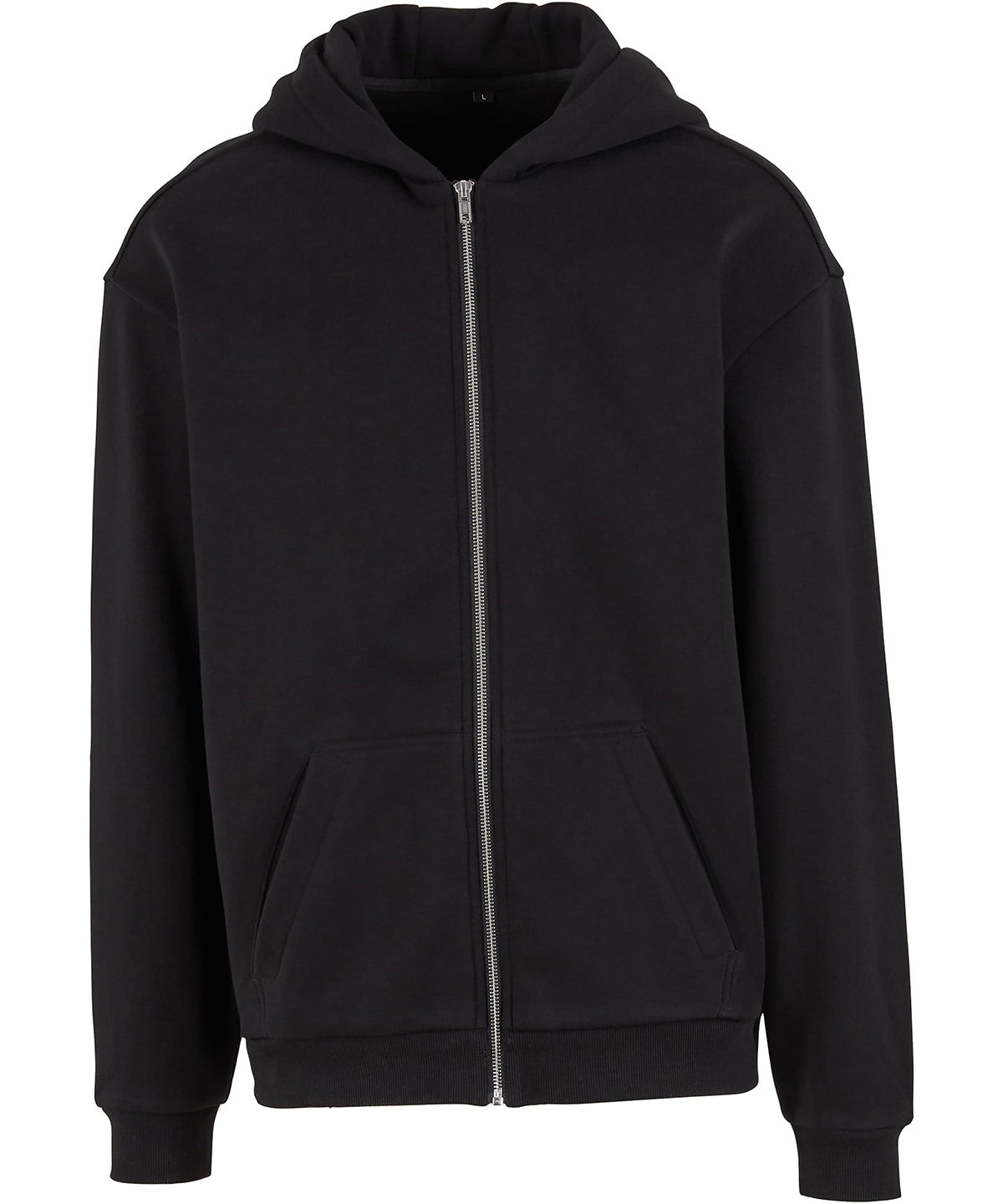 Loose-fit zip hoodie - BY443 - Black - Customisable Hoodies