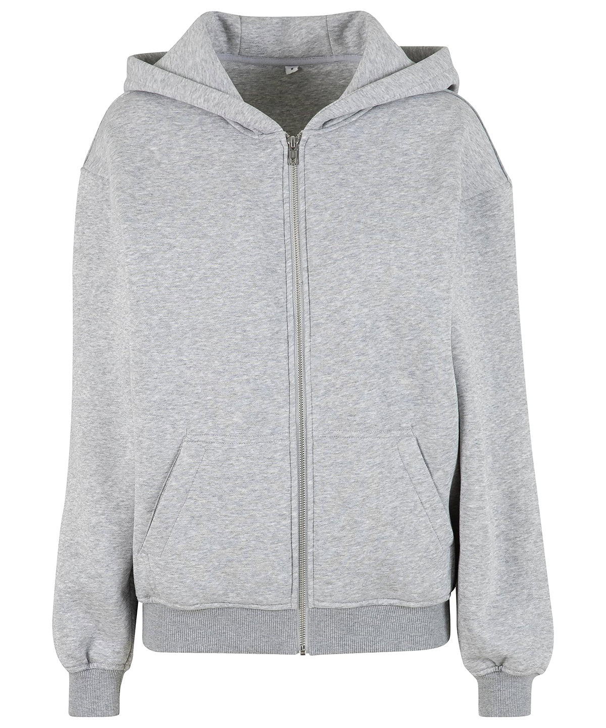Women’s loose-fit zip hoodie - BY445 - Heather Grey - Customisable Hoodies