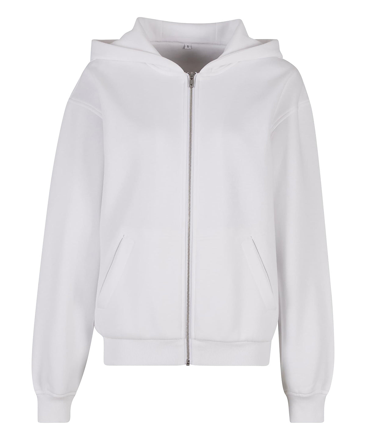 Women’s loose-fit zip hoodie - BY445 - White - Customisable Hoodies