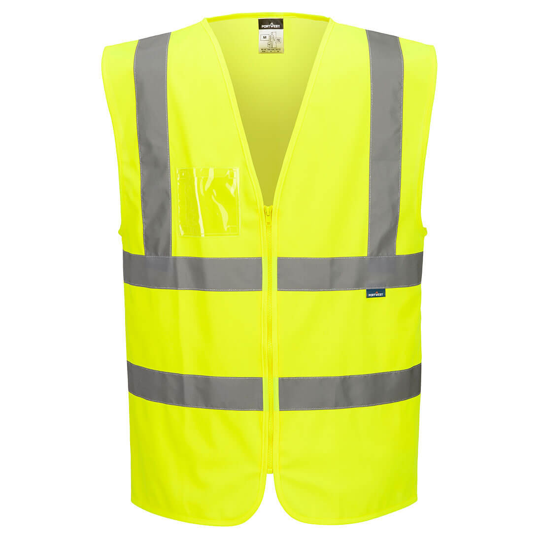 Hi-Vis Zipped Band and Brace Vest - Yellow