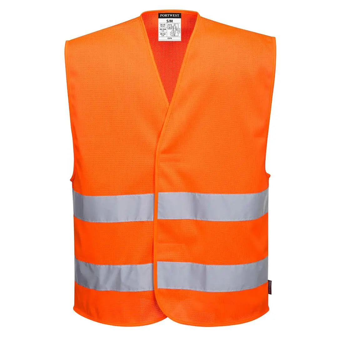 Hi Vis Mesh Two Band Vest C374 - Orange - Customisable Vests