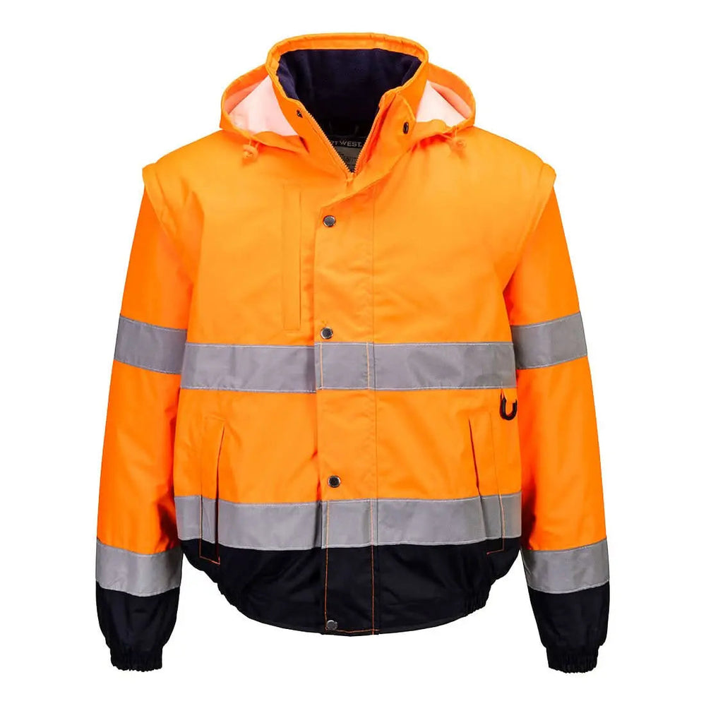 Hi Vis 2 In 1 Contrast Bomber Jacket - C468