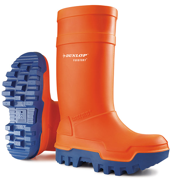 Dunlop Purofort Thermo Full Safety Wellingtons C662343 - Orange - Customisable Wellingtons