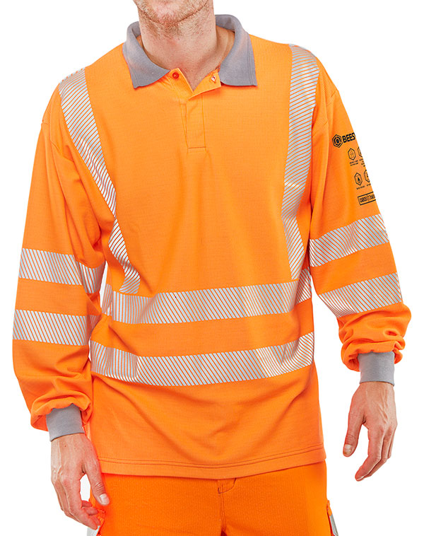 Beeswift Arc Compliant Rail Spec Polo Shirt Carc51 - Orange - Customisable Polo Shirts