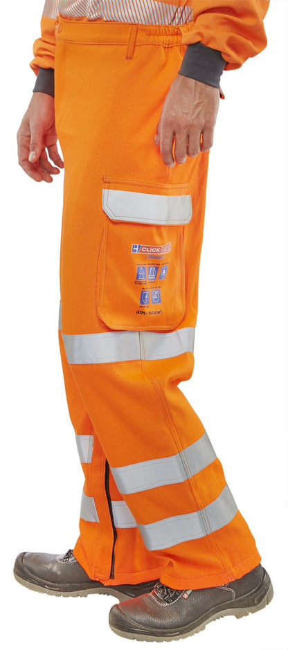 Click Arc Beeswift Arc Compliant Hi Vis Rail Spec Trousers Carc52 Or - - Customisable Trousers