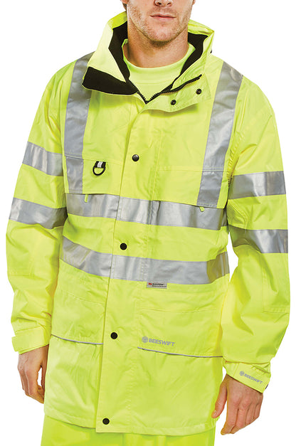 Beeswiftnoustie Hi Vis Jacket Car - Saturn Yellow - Customisable Jacket