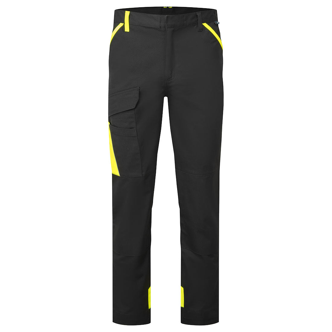 Wx1 Two Tone Cotton Work Trousers - CD111 - Black Yellow - Customisable Work Trousers