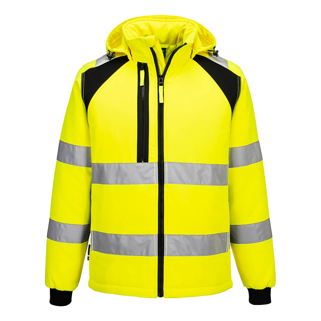 Wx2 Eco Hi Vis Padded Softshell (2 L) - CD809 - Yellow Black - Customisable Softshell Jackets