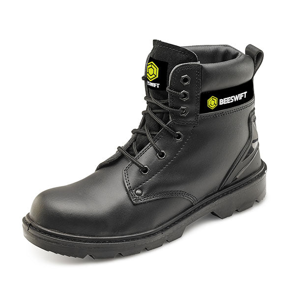 Beeswift Smooth Leather Inch Boot Cf2 - Black - Customisable Safety Boots